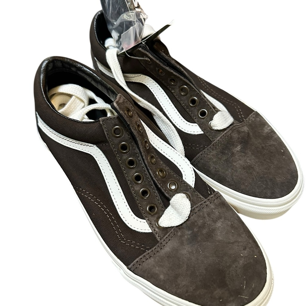 NIB NWT Vans OLD SKOOL OVERSIZED LACE Brown Suede Sneaker Shoe UNISEX M 8.5 W 10 - Picture 10 of 16